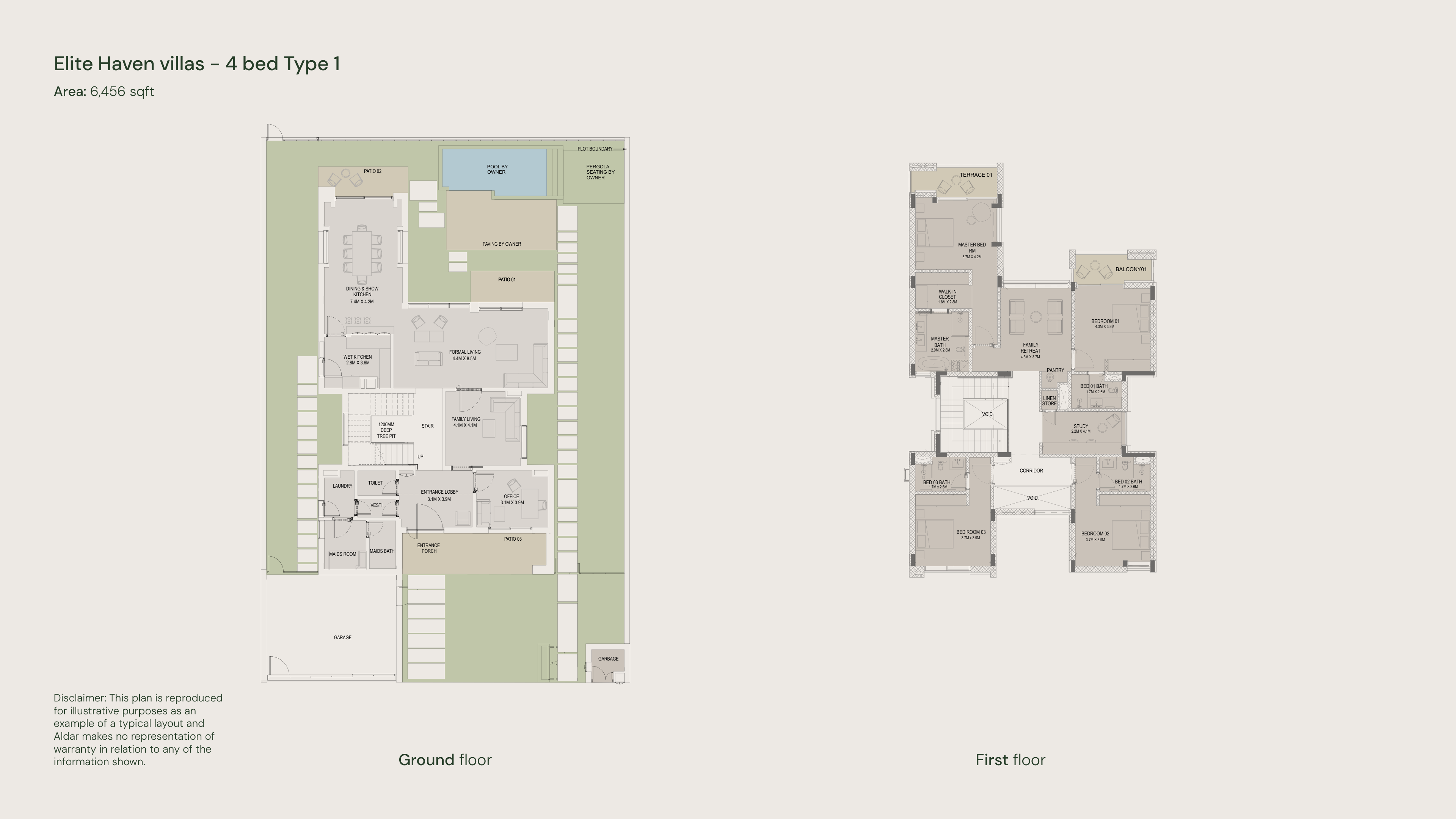 Haven by Aldar 4 Bedroom Villa floor plan