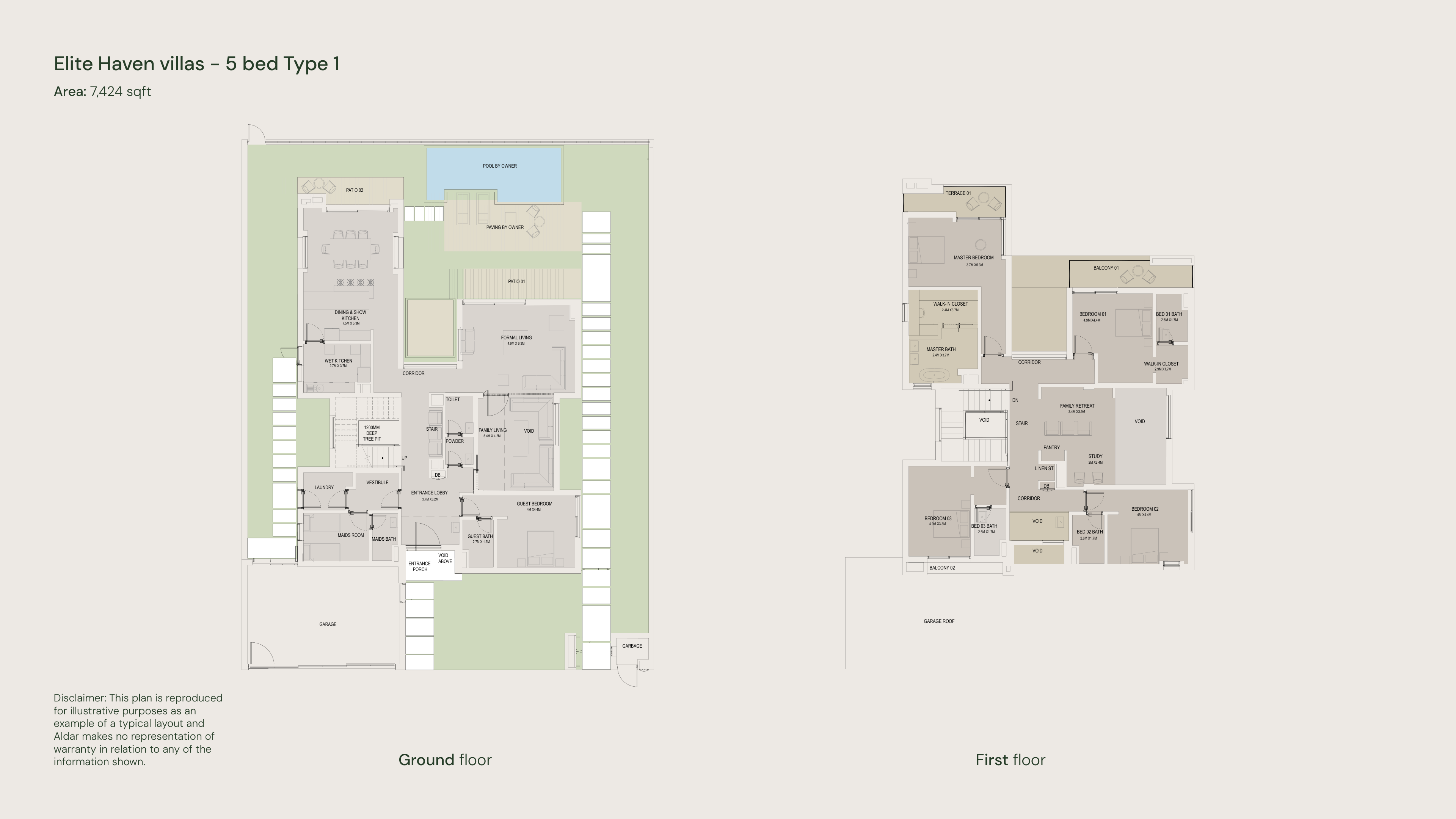 Haven by Aldar 5 Bedroom Villa floor plan