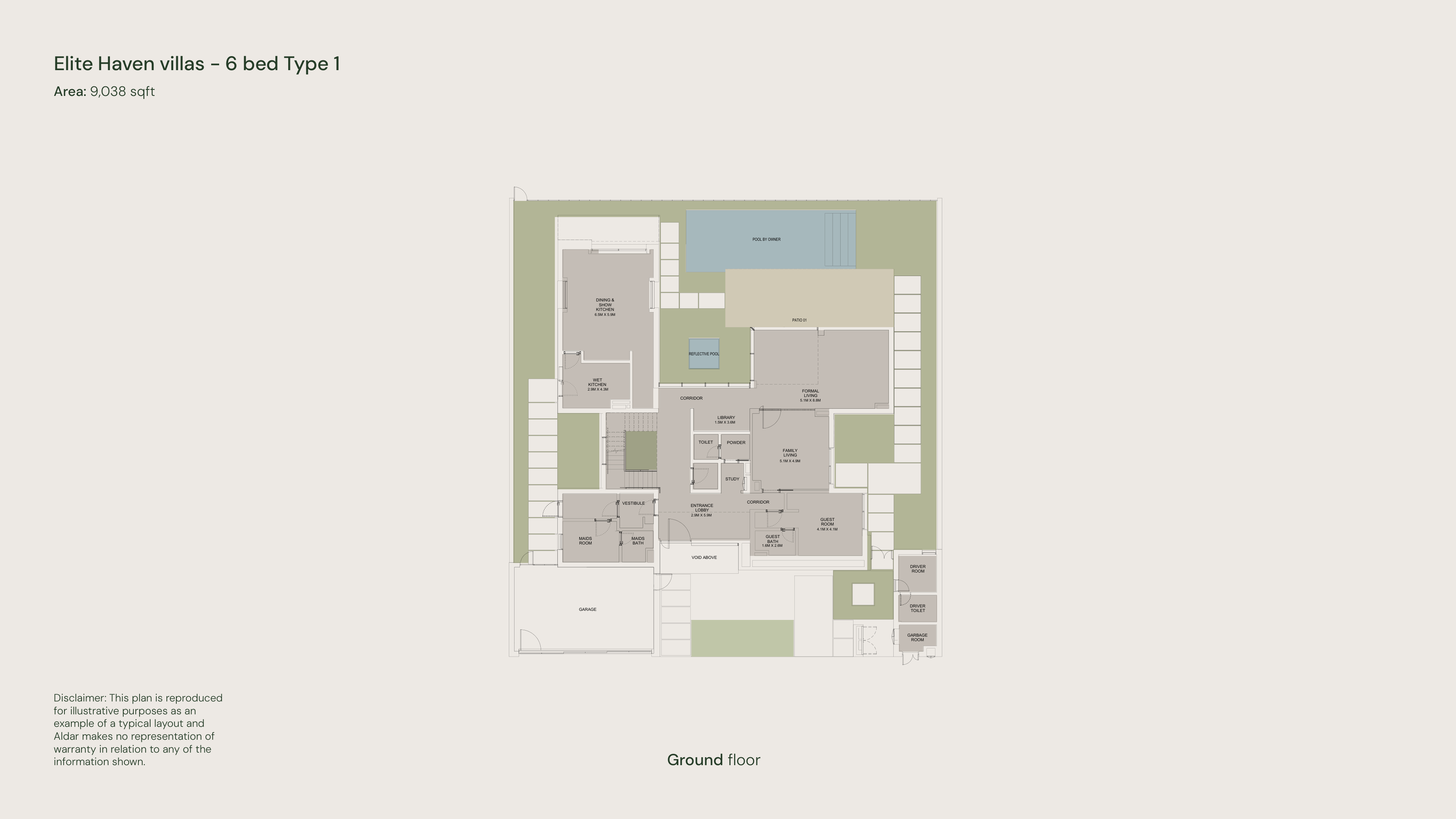 Haven by Aldar 6 Bedroom Villa floor plan