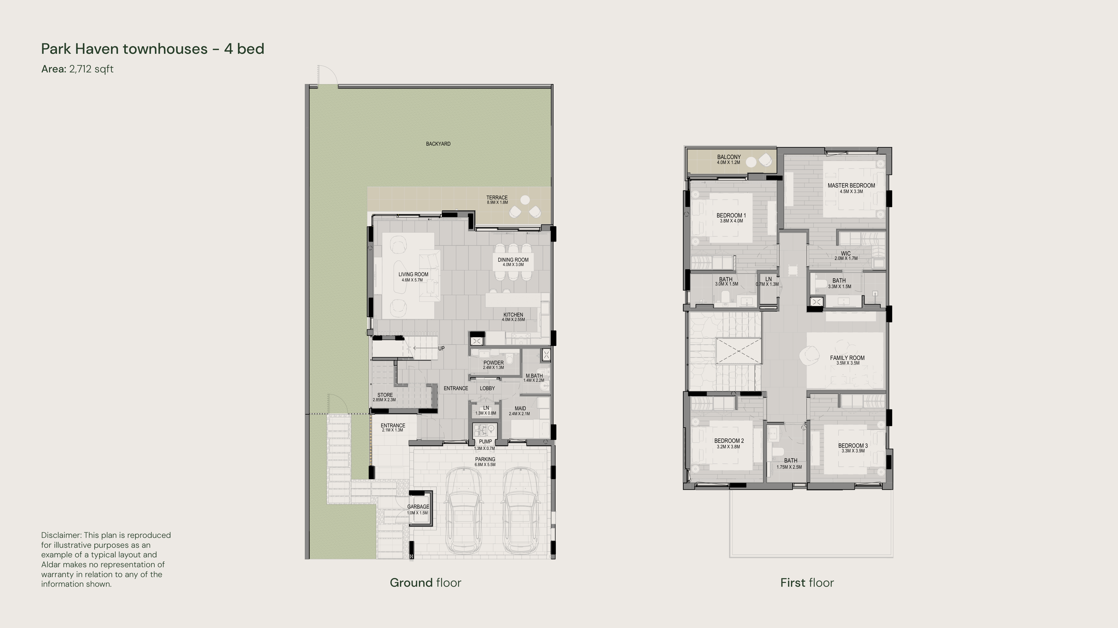 Haven by Aldar 4 Bedroom Townhouse floor plan