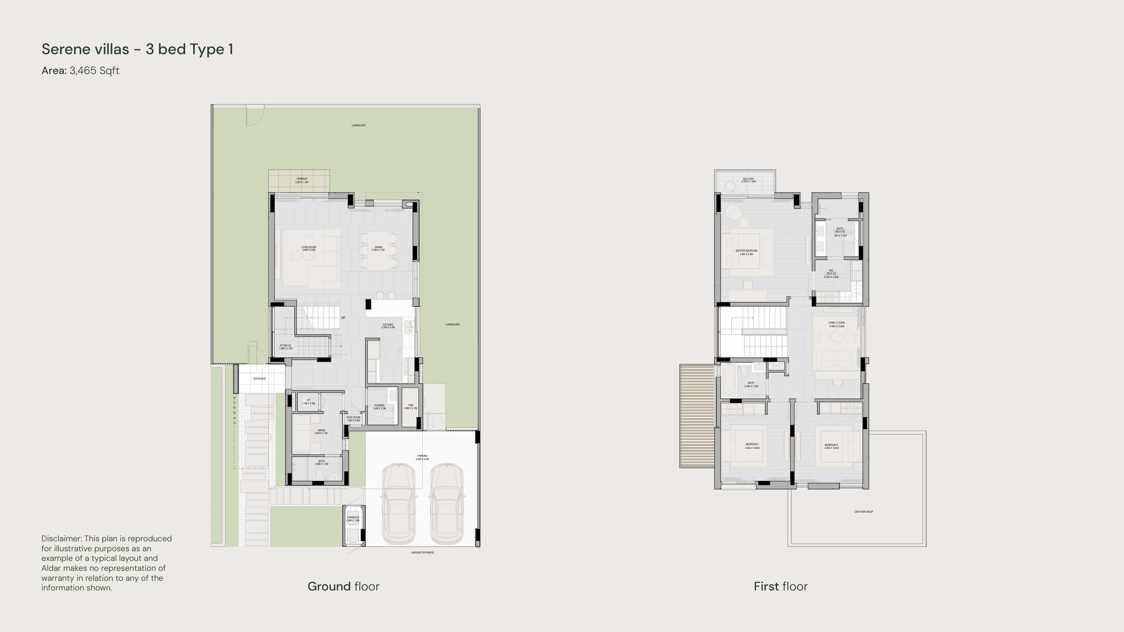Haven Tranquility 3 bedroom villa floor plan