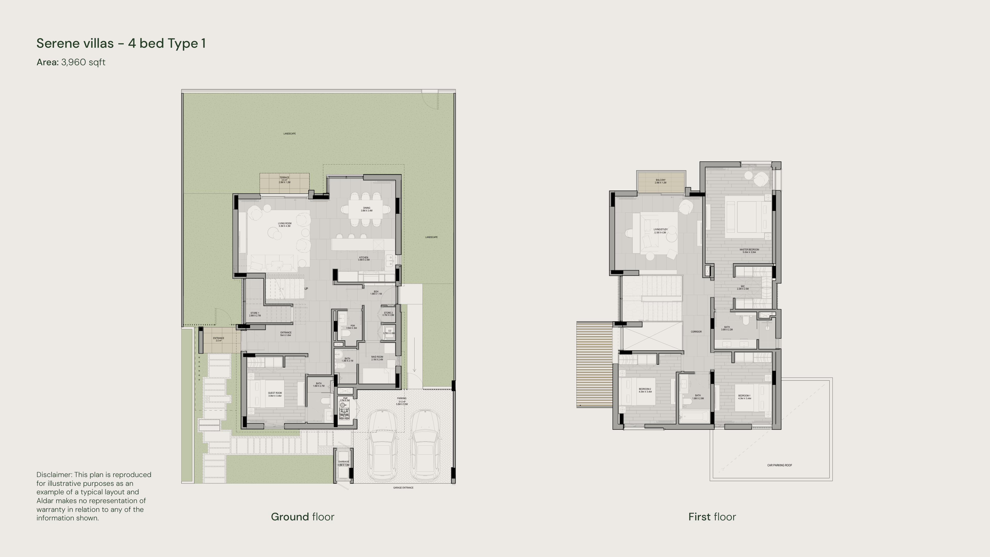 Haven Tranquility 4 bedroom villa floor plan