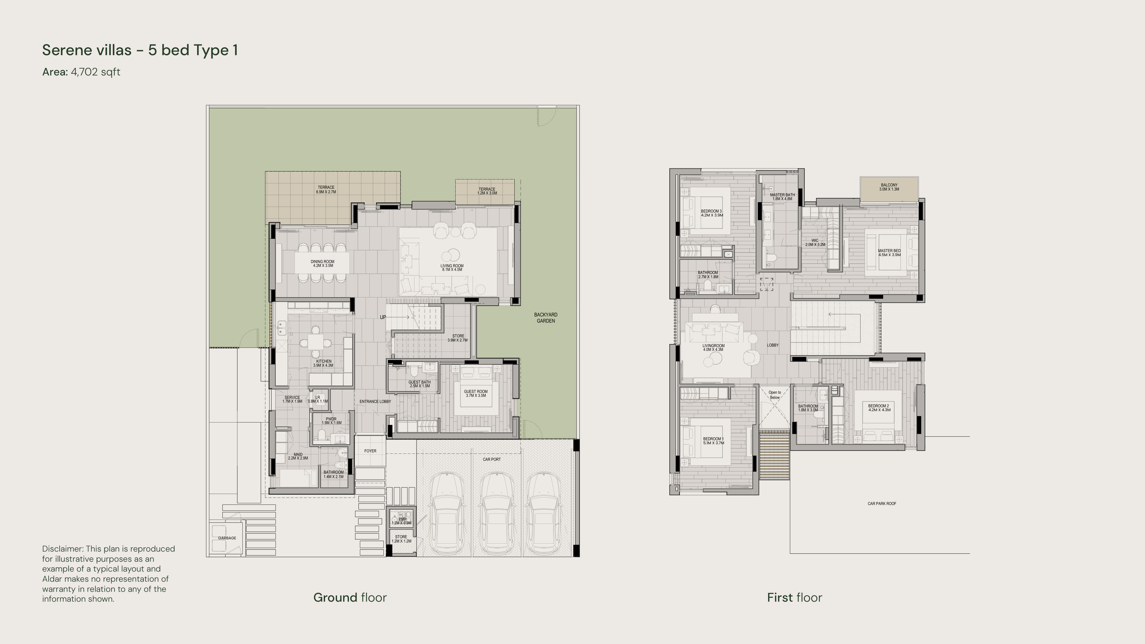 Haven by Aldar 5 Bedroom Villa floor plan